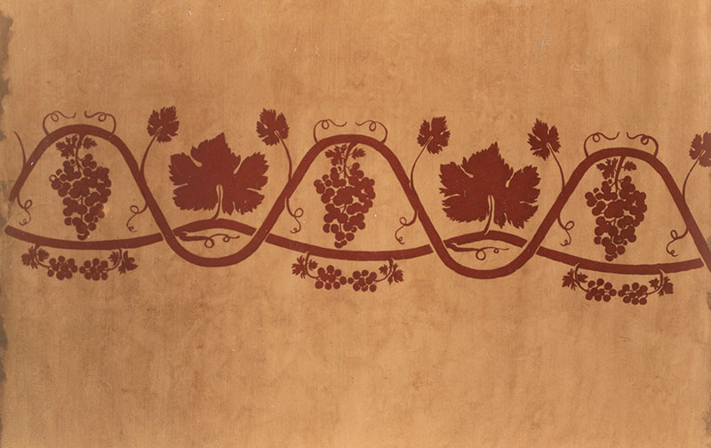Détail motif rouge viticole