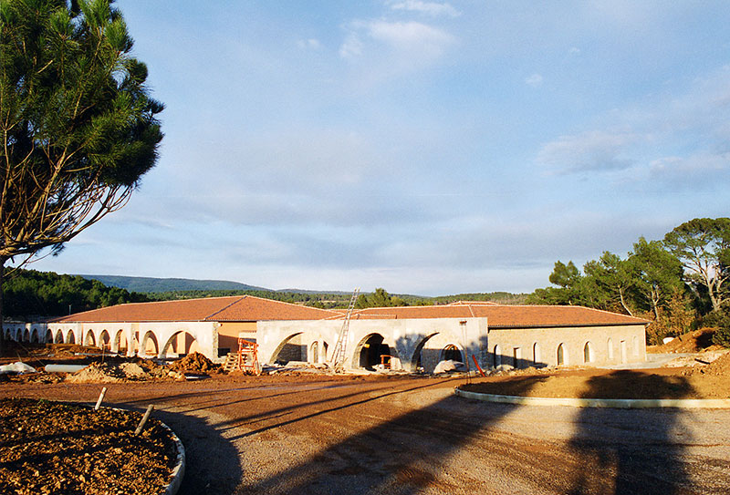 Panoramique vue extérieur de Lorgue pendant le chantier