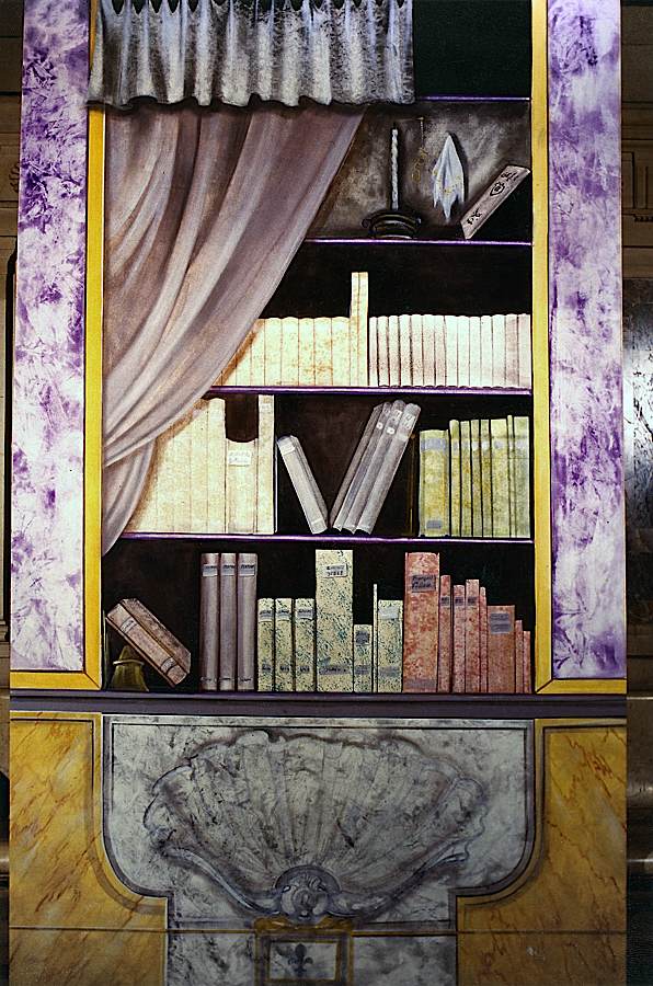 Trompe l'oeil d'une bibliothèque