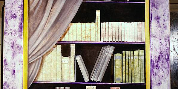 Trompe l'oeil d'une bibliothèque