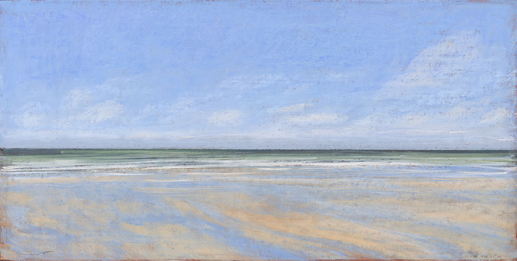 Pastel sec de la plage et de la mer sous le soleil